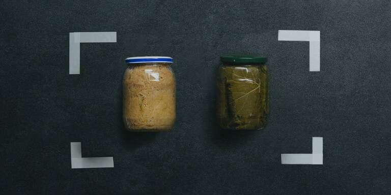 Jars of pickle and jam